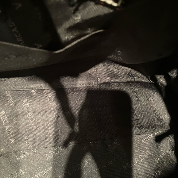 Arcadia Black Satchel with Gold Clasp and Embossed Texture - Picture 10 of 11